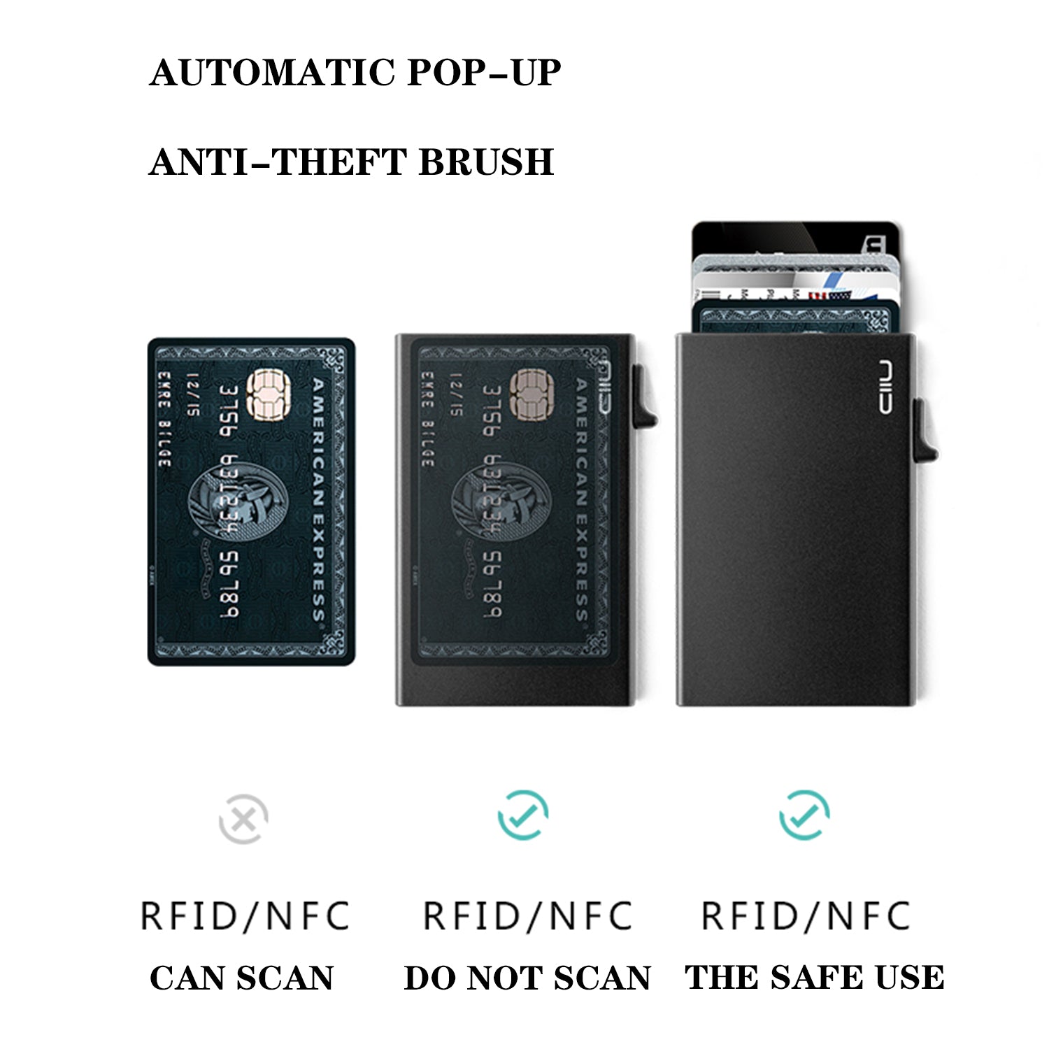 NIID Slide II Vegan Leather Mini Wallet Gray - NIID